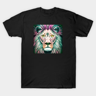 Lion in Pastel Synthwave T-Shirt